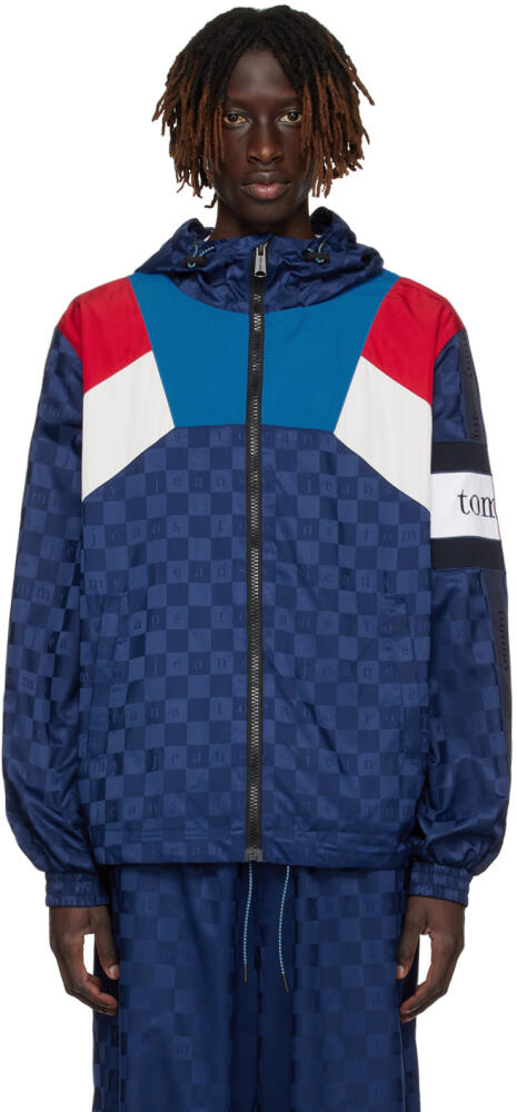 Tommy Jeans Navy Checkerboard Track Jacket Cover