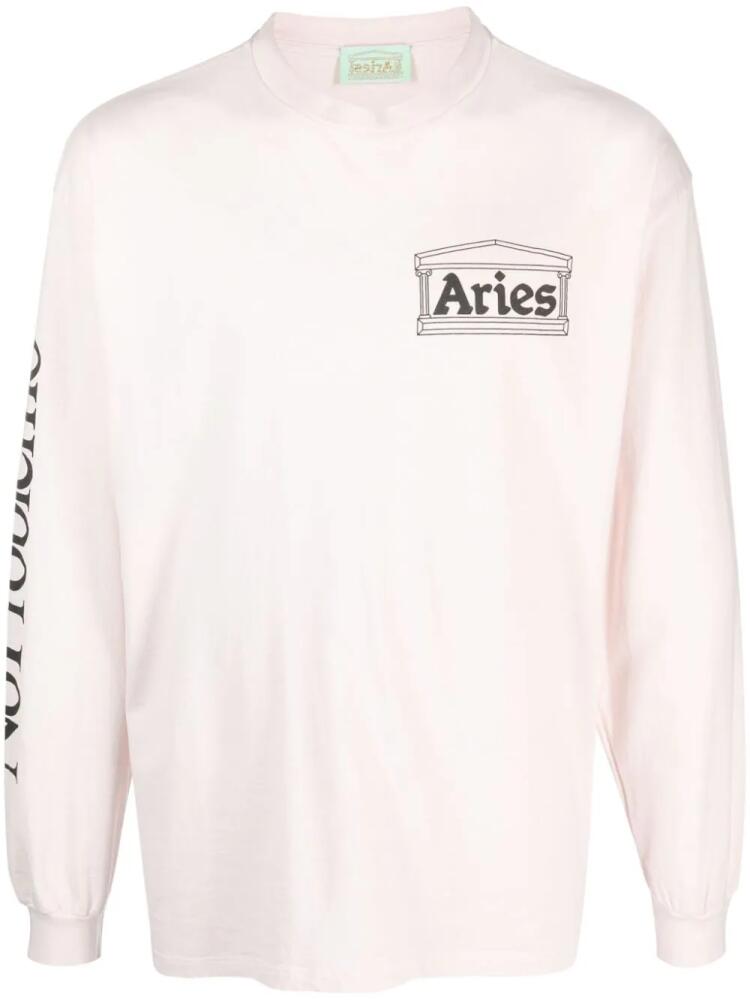 Aries Rat long-sleeve cotton T-shirt - Pink Cover