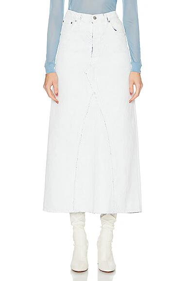 Maison Margiela Origin Denim Skirt in White Cover