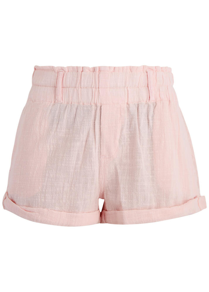 Free People Solar Flare Baja Cotton Gauze Shorts - Pink Cover