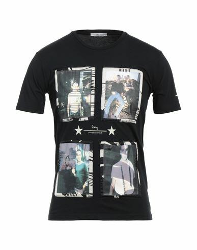 Grey Daniele Alessandrini Man T-shirt Black Cotton, Polyester Cover