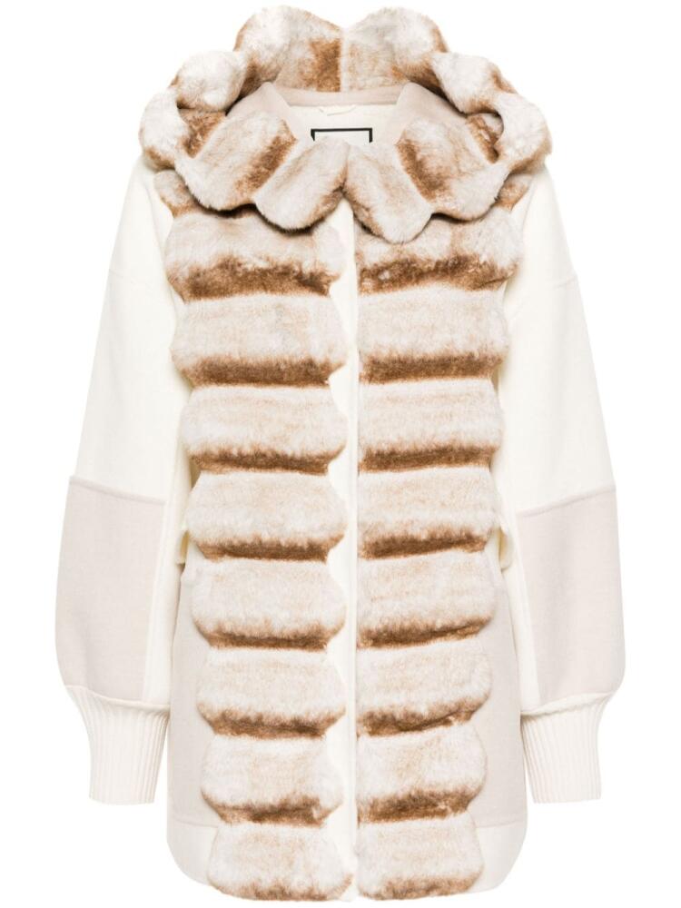 Max & Moi Myra hooded faux-fur coat - Neutrals Cover