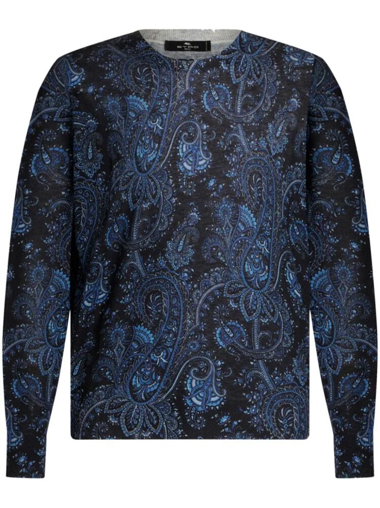 ETRO paisley-pattern crew-neck jumper - Blue Cover