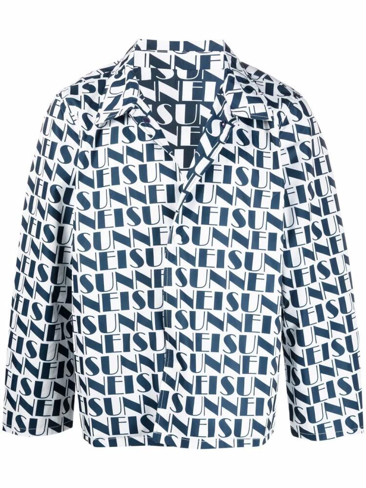 Sunnei logo-print reversible jacket - Blue Cover