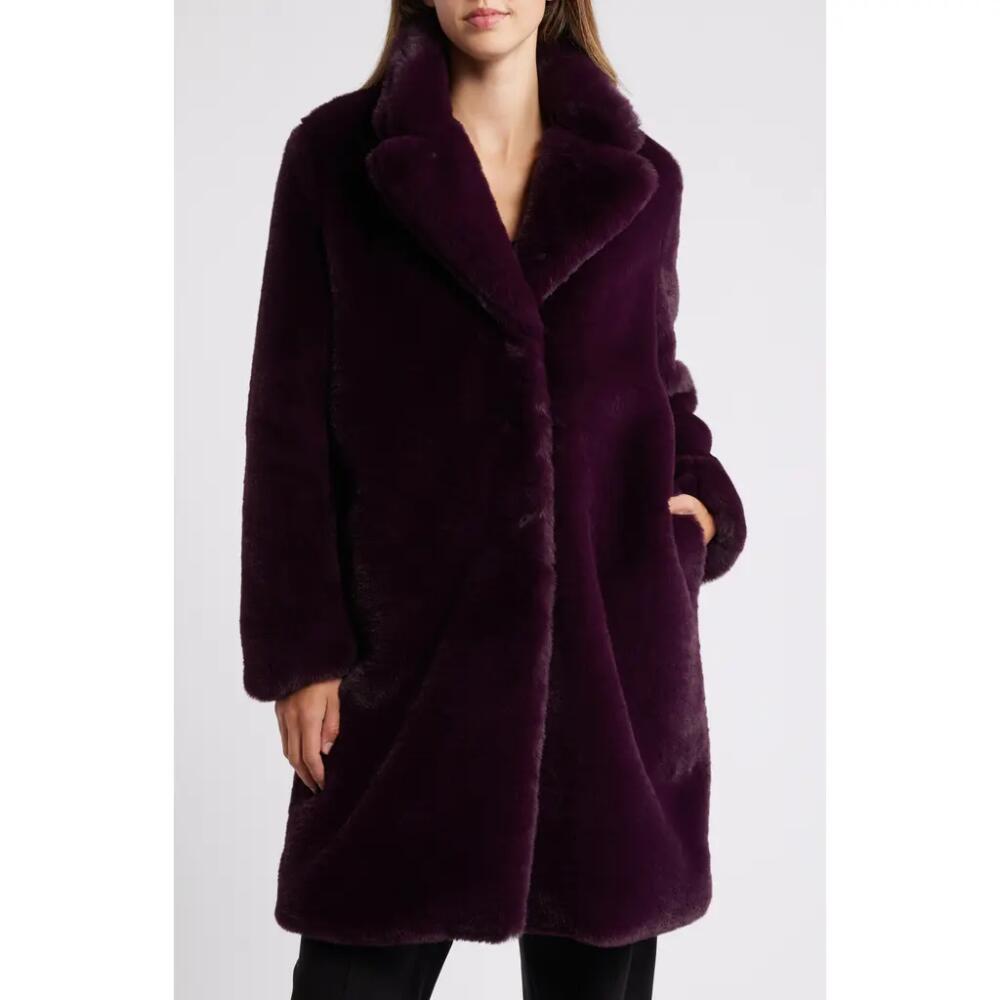 Anne Klein Faux Fur Coat in Aubergine Cover