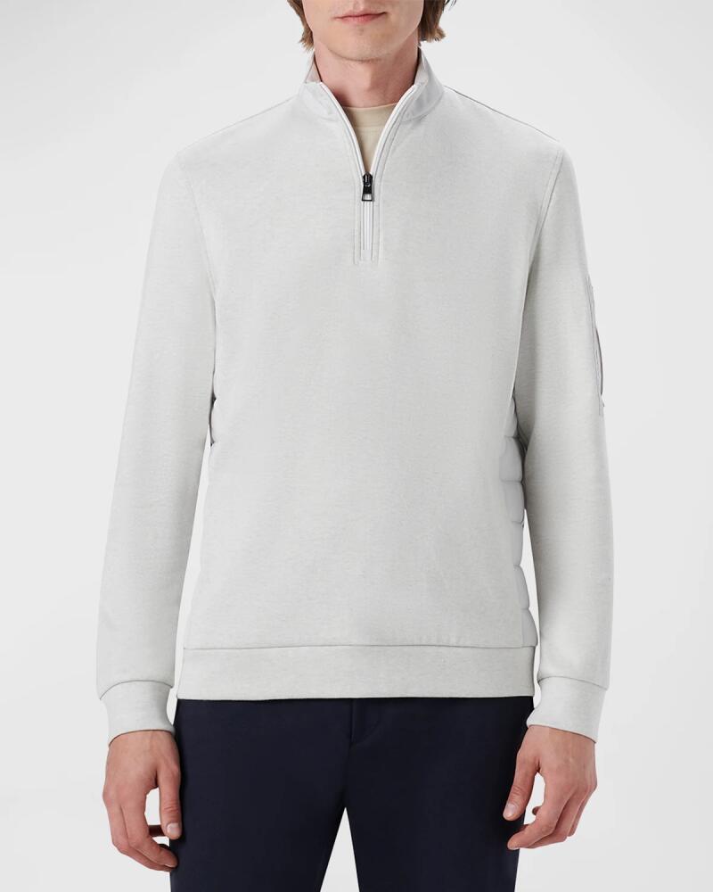 Bugatchi Men's Mixed Nylon Knit Quarter-Zip Sweater Cover