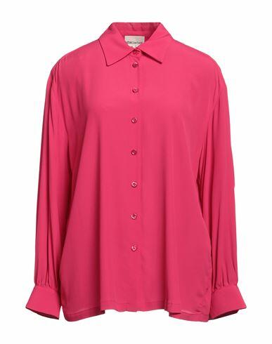 Semicouture Woman Shirt Fuchsia Acetate, Silk Cover