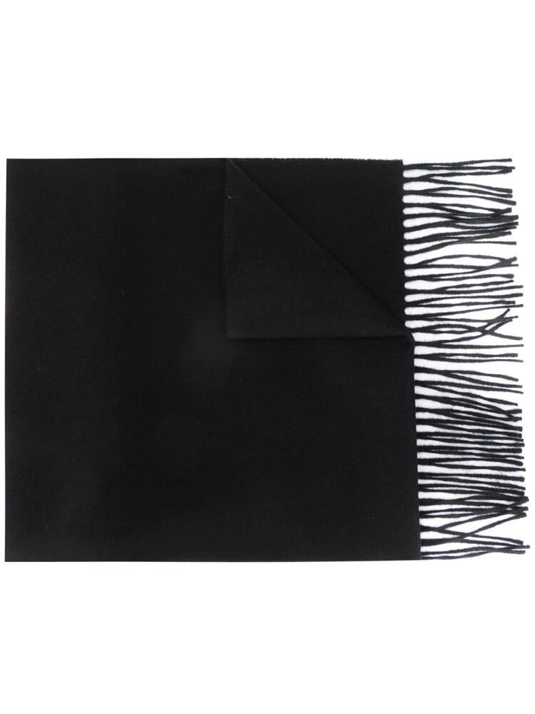 Moschino logo-embroidered fringed scarf - Black Cover