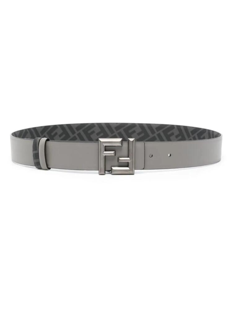 FENDI FF logo-buckle leather belt - Grey Cover