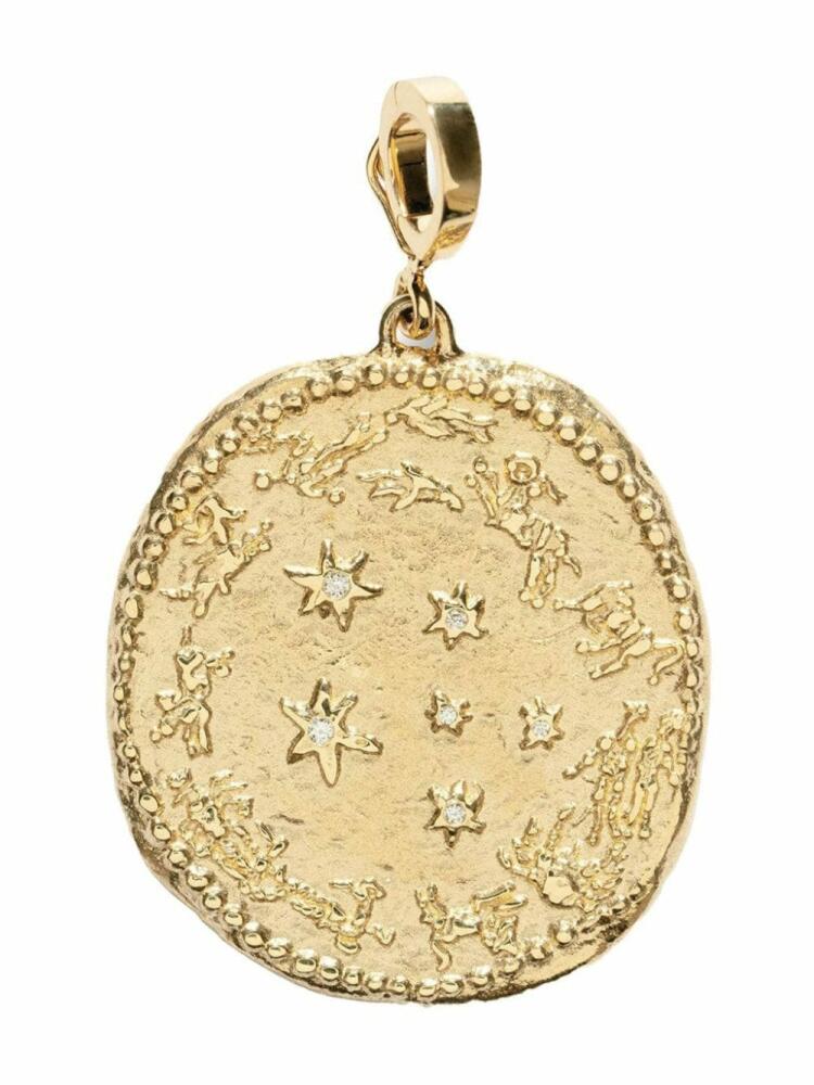 Azlee 18kt yellow gold large Zodiac diamond charm Cover