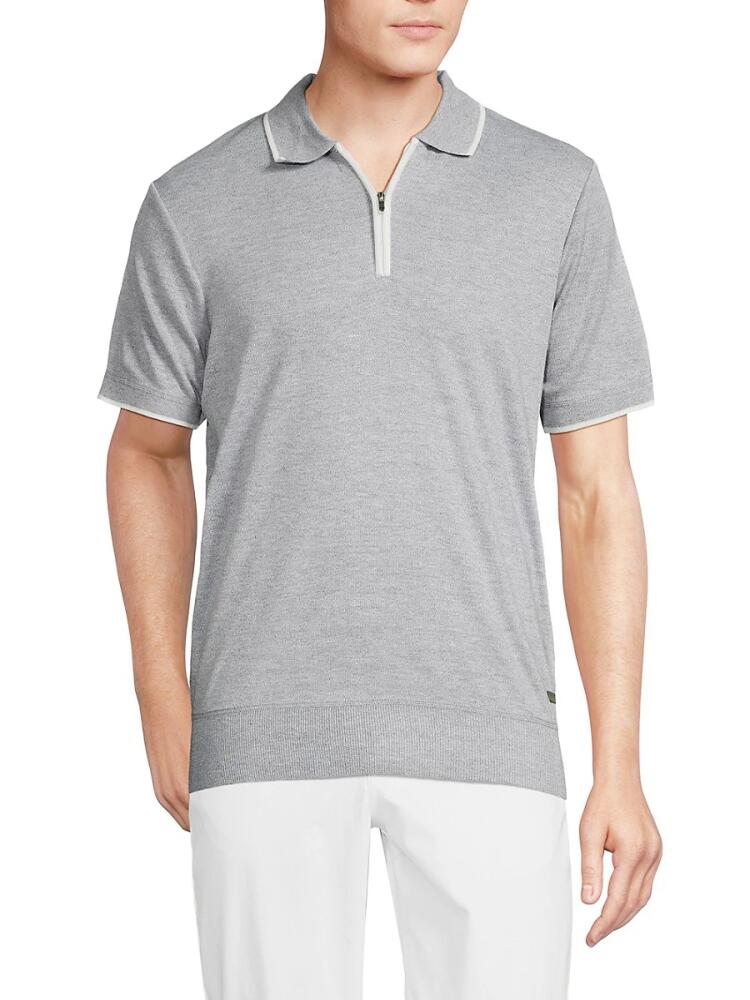 BUFFALO David Bitton Men's Ward Tipped Zip Polo - Grey Mix Cover