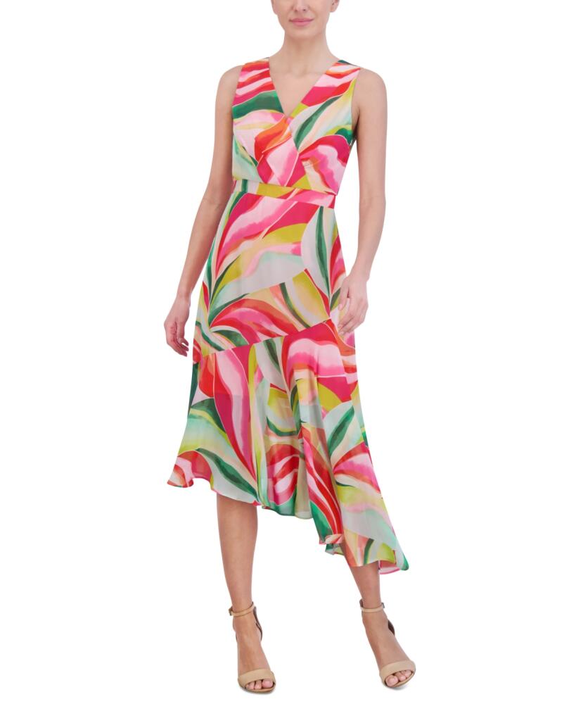 Jessica Howard Women's V-Neck Sleeveless Fit & Flare Dress - Multi Cover