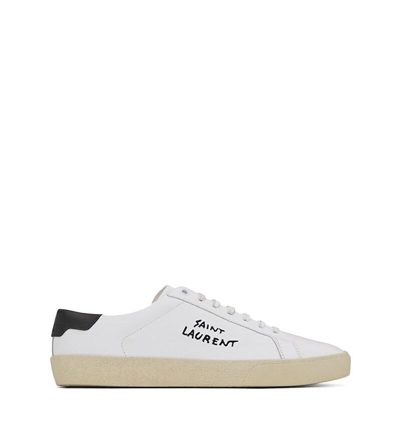 Saint Laurent Court Classic Sl/06 Embroidered Sneakers in Leather Cover