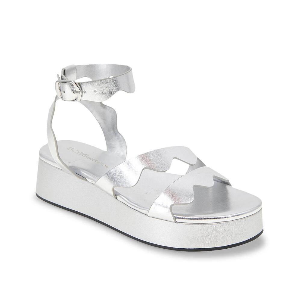 BCBGeneration Faye Platform Sandal | Women's | Silver Metallic Cover