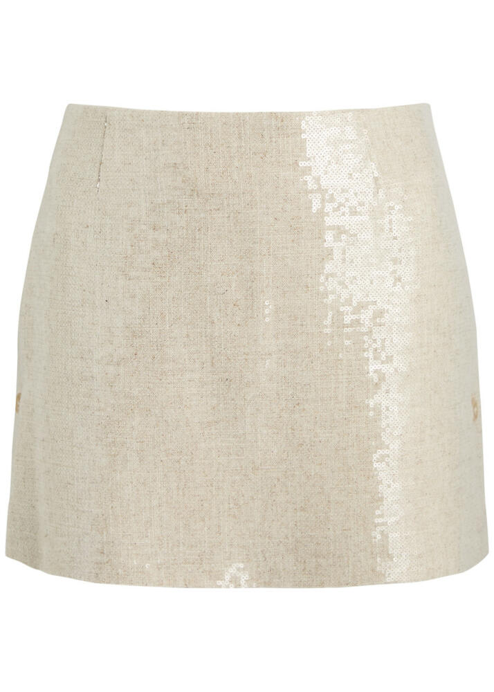 16 Arlington Quattro Sequin-embellished Woven Mini Skirt - Cream Cover