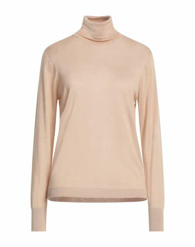 Fedeli Woman Turtleneck Beige Cashmere, Silk Cover