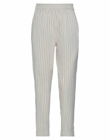 Sfizio Woman Pants Ivory Linen, Viscose, Cotton, Elastane Cover