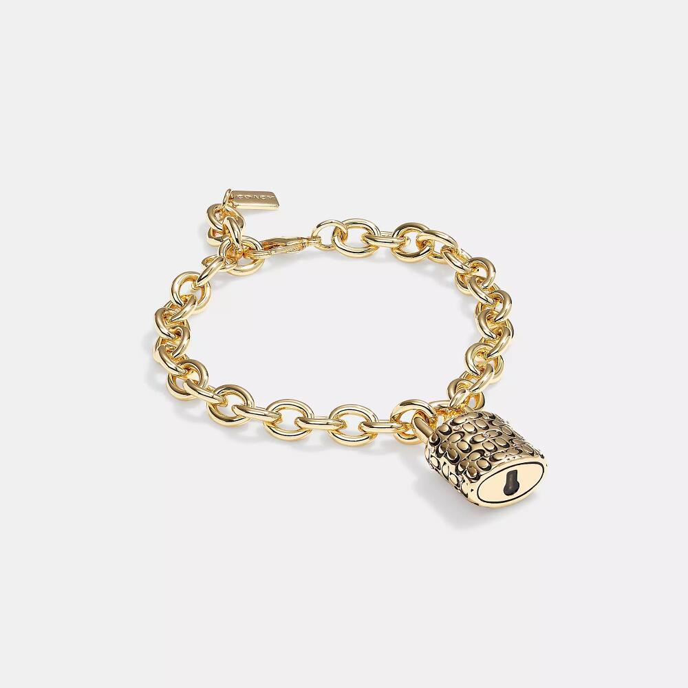 Coach Quilted Padlock Chain Bracelet Cover