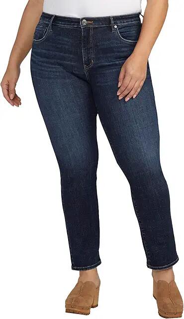 Jag Jeans Plus Size Cassie Mid-Rise Slim Straight Leg Jeans (Brisk Blue) Women's Jeans Cover