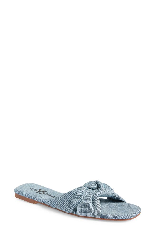 Yosi Samra Naya Knotted Slide Sandal in Denim Cover