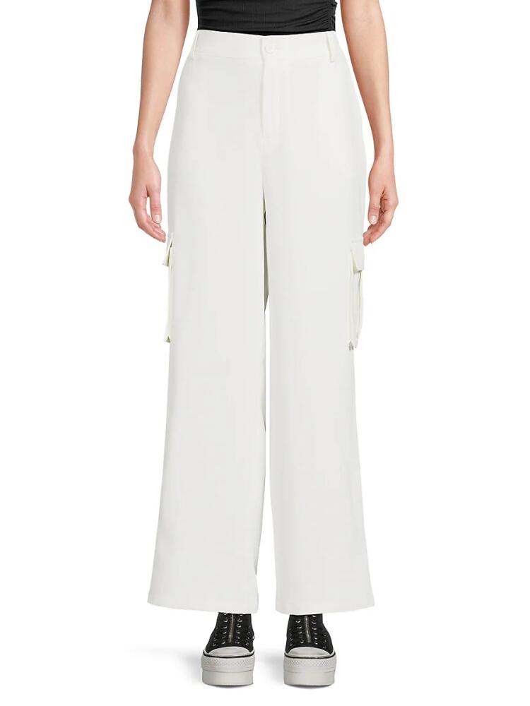 French Connection Women's Flat Front Combat Trousers - Summer White Cover