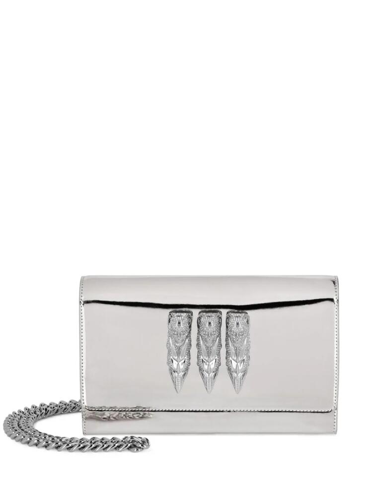 Philipp Plein Mirror leather clutch bag - Silver Cover