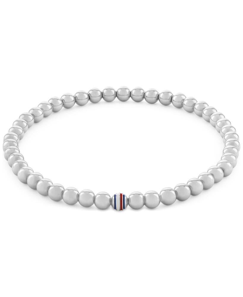 Tommy Hilfiger Beaded Stainless Steel Stretch Bracelet - Silver Cover