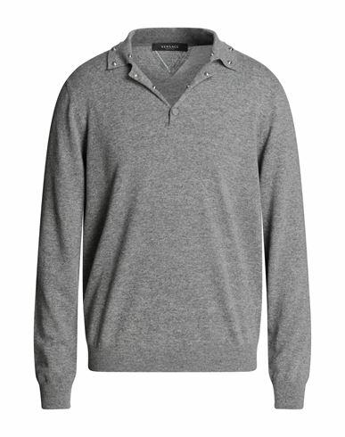 Versace Man Sweater Grey Virgin Wool, Cashmere Cover