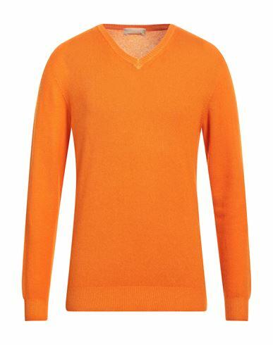 120% Lino Man Sweater Orange Cashmere, Virgin Wool Cover