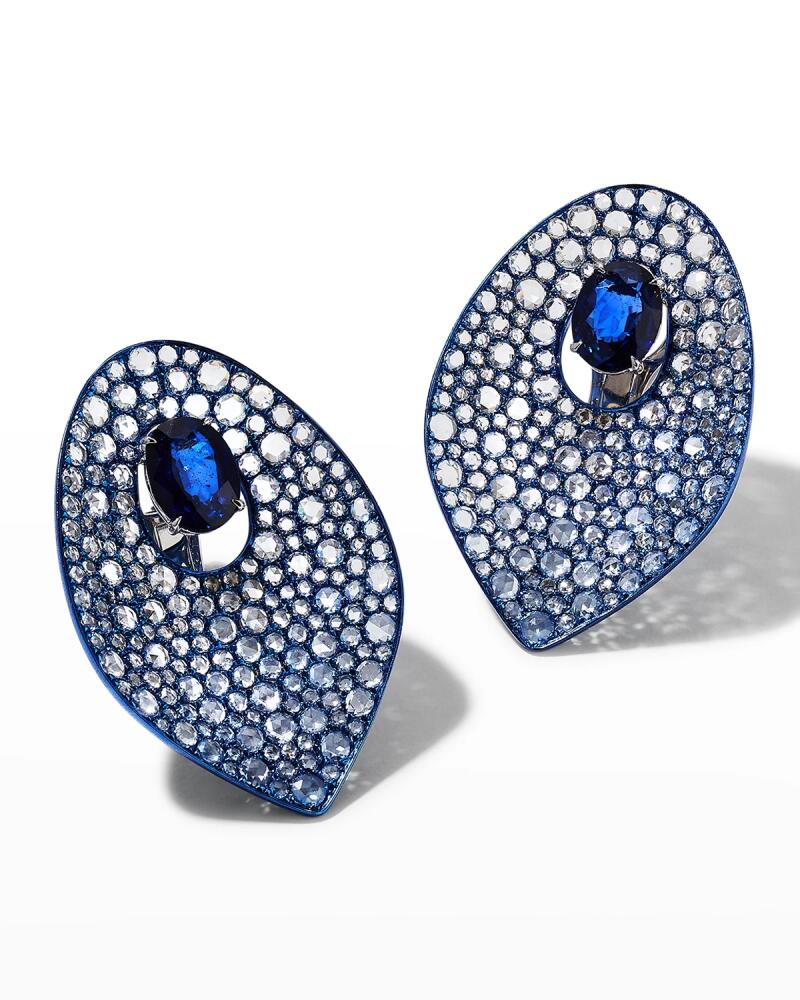 Graziela Gems Blue Rhodium, Sapphire and Diamond Earrings Cover