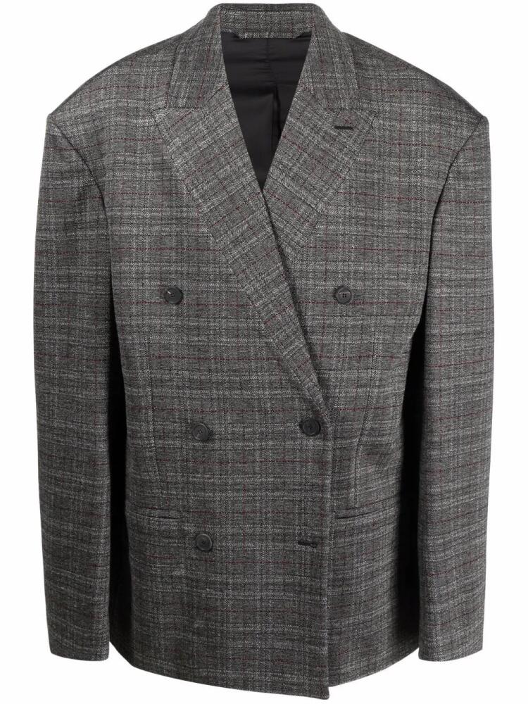 Balenciaga Engineered oversize check blazer - Grey Cover