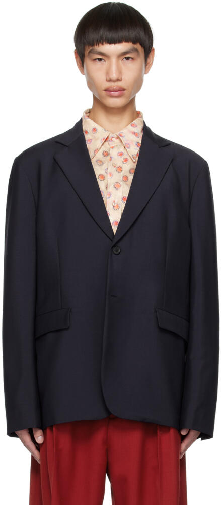 Acne Studios Navy Single-Breasted Blazer Cover