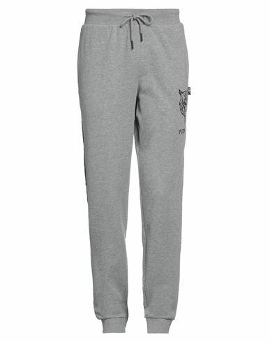 Plein Sport Man Pants Grey Cotton, Polyester Cover