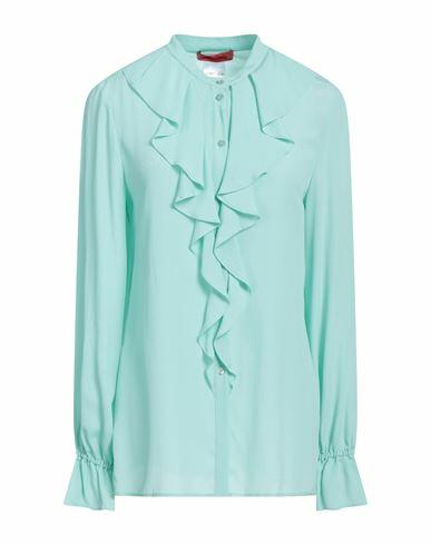 Max & co. Woman Shirt Light green Acetate, Silk Cover