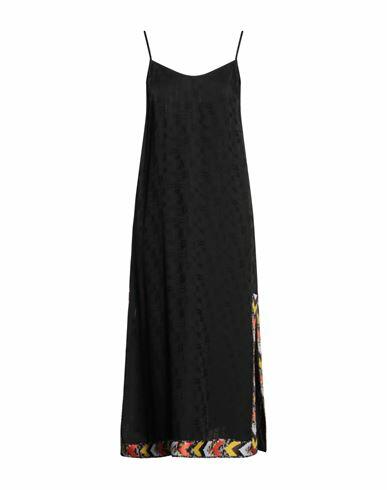 Palm Angels Woman Midi dress Black Acetate, Viscose, Polyester, Virgin Wool, Wool Cover