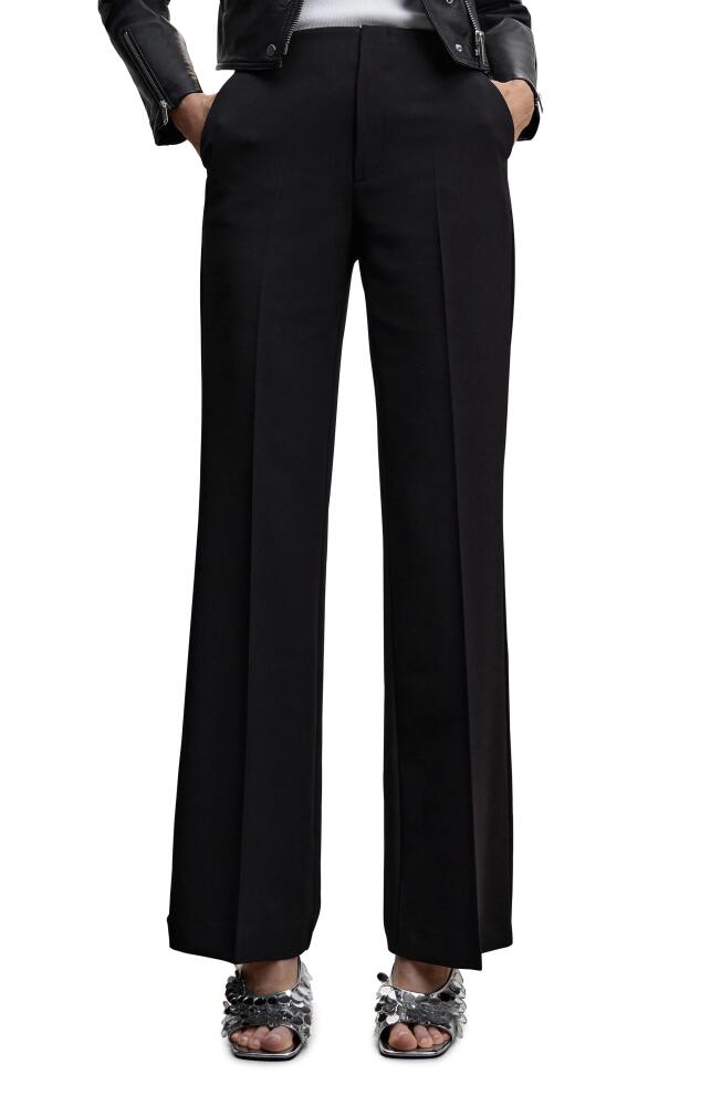 MANGO Fluid Wide Leg Pants in Black Cover