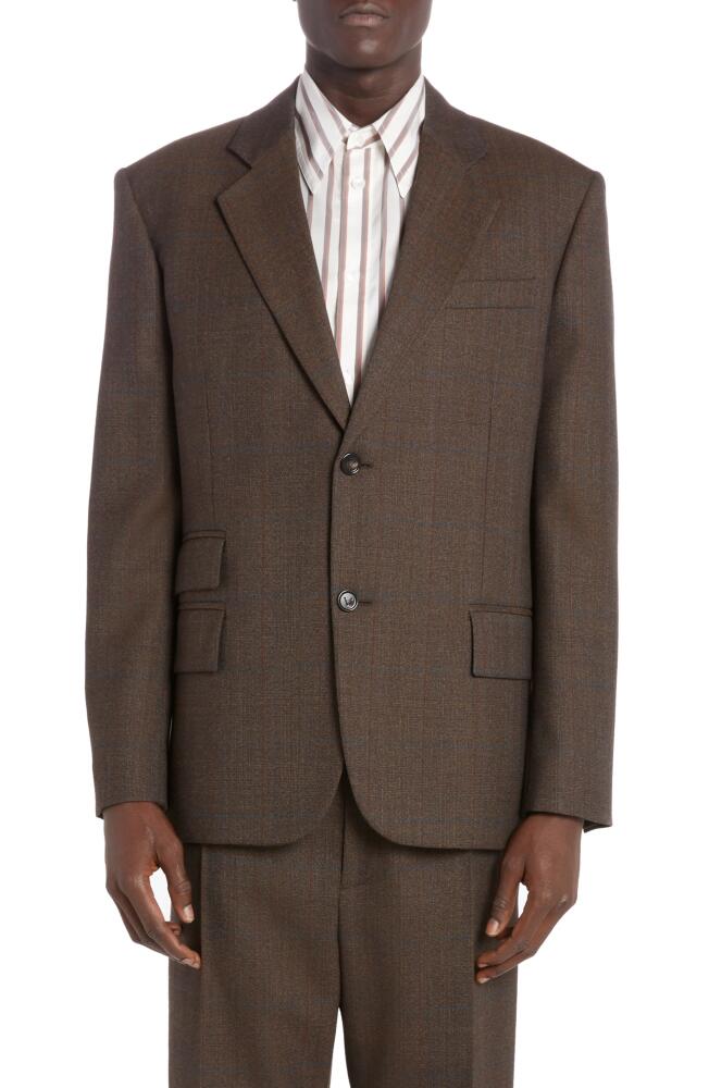 Bottega Veneta Prince of Wales Plaid Wool Sport Coat in 2172 Brown/Red/Blue Cover