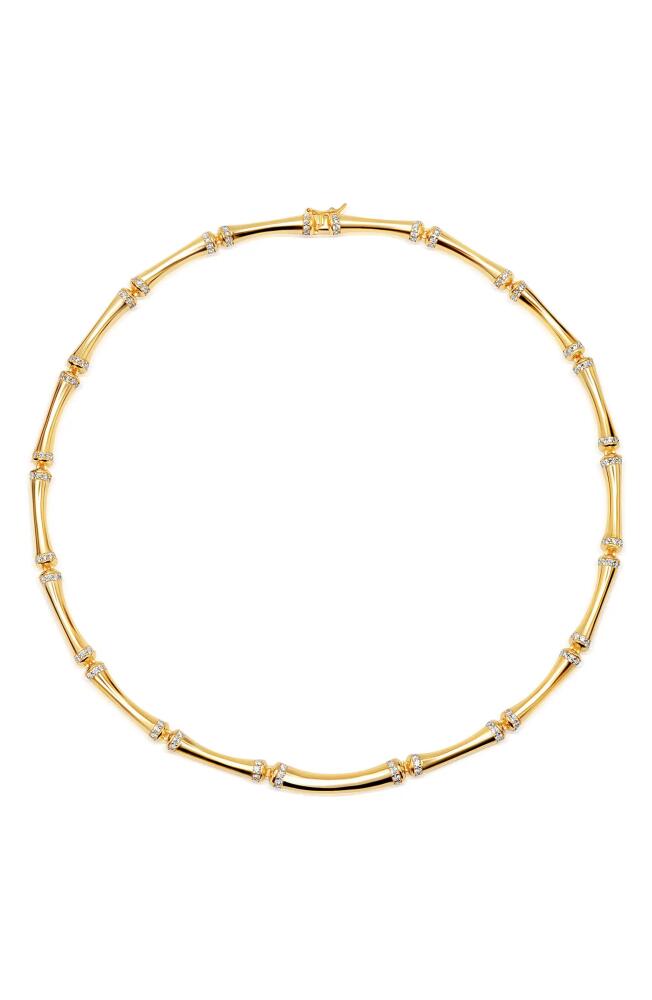 Crislu Bamboo Collar Necklace in Gold Cover