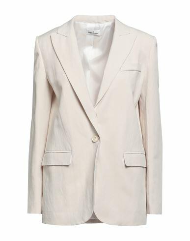 Rebel Queen Woman Blazer Light grey Viscose, Linen Cover