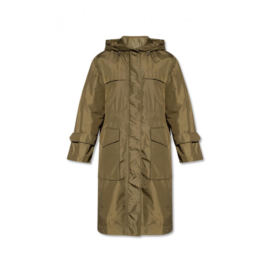 Moncler Ladies Olive Hiengu Rain Coat Cover