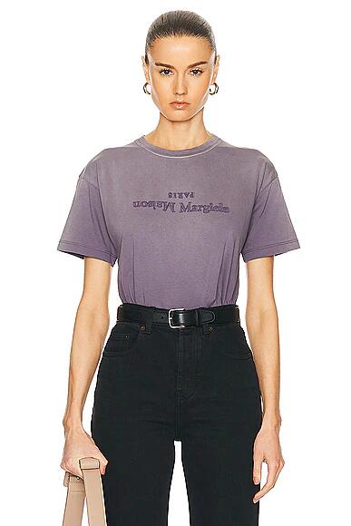 Maison Margiela Upside Down Logo T Shirt in Purple Cover