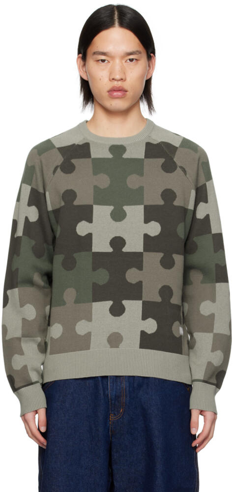 Dime Khaki Camo Puzzle Sweater Cover