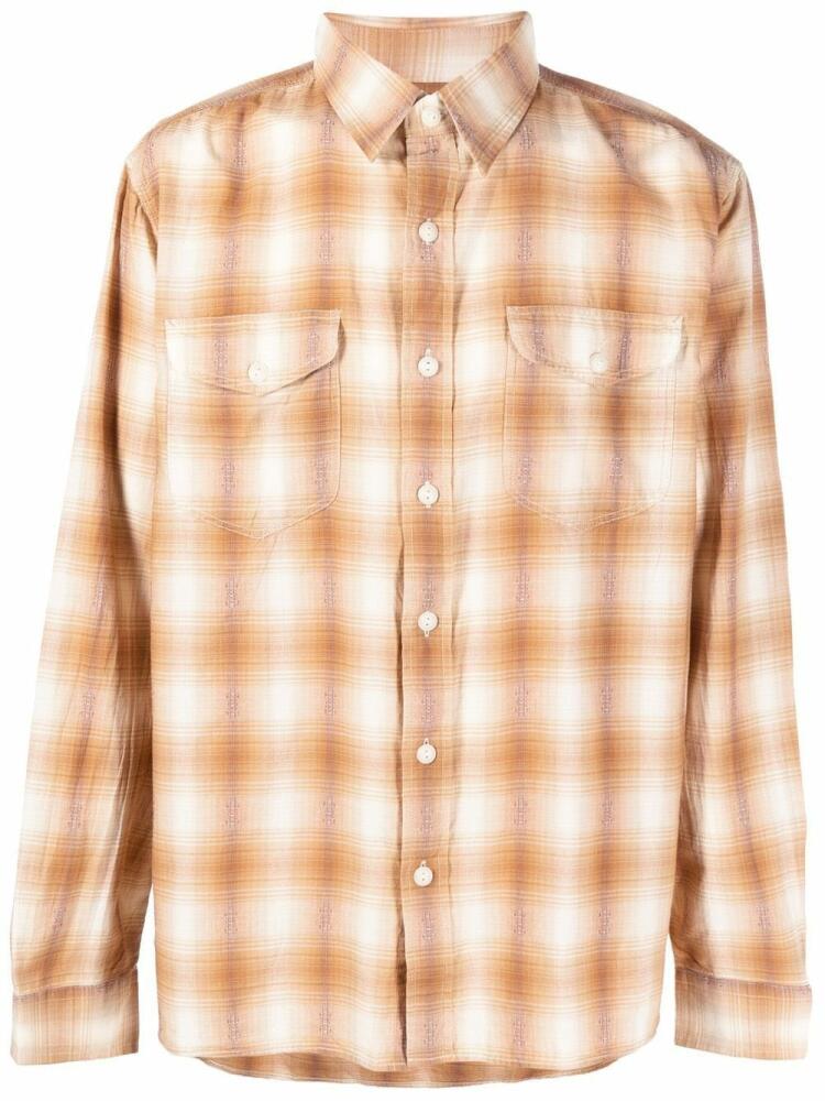 Ralph Lauren RRL check-print long-sleeve shirt - Neutrals Cover