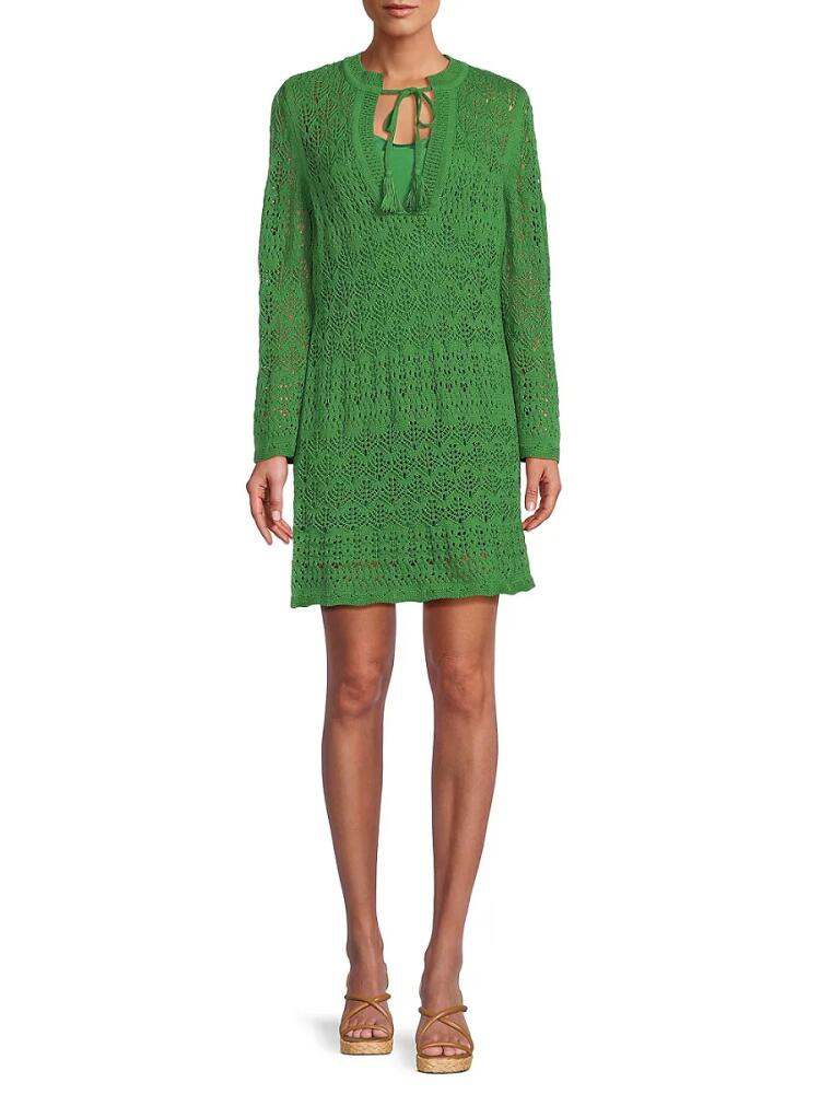 Design 365 Women's Crochet Mini Dress - Basil Cover