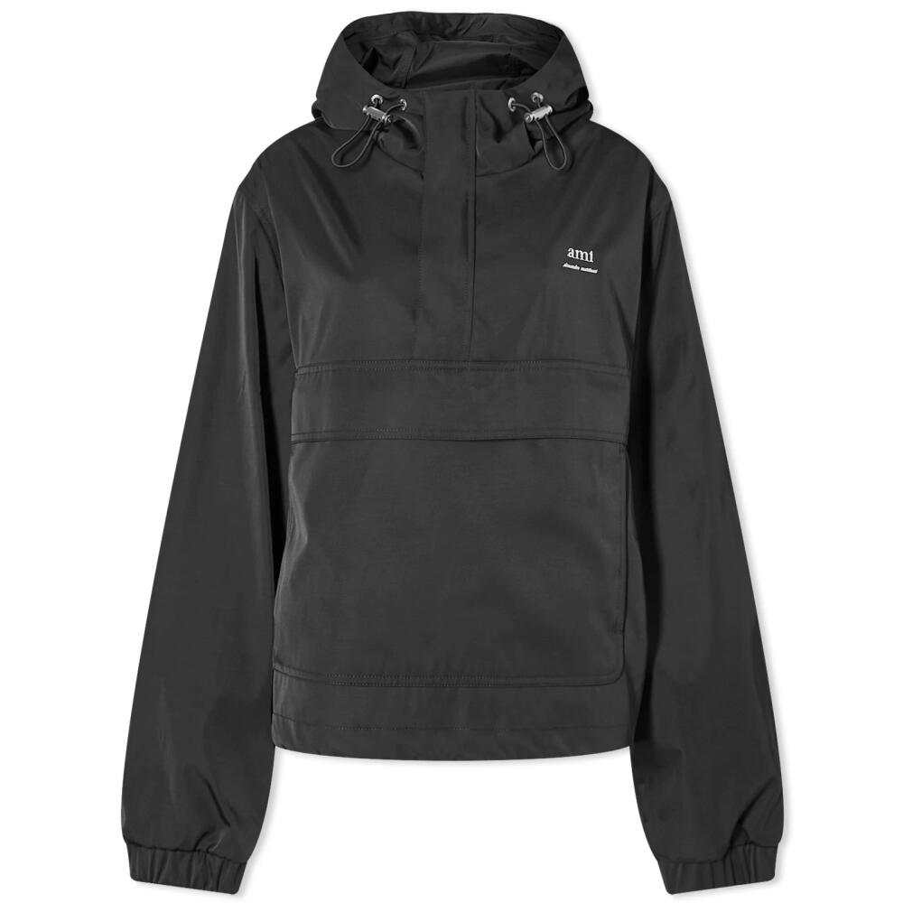 AMI Paris Women's Hooded Ami Windbreaker Jacket in Black Cover