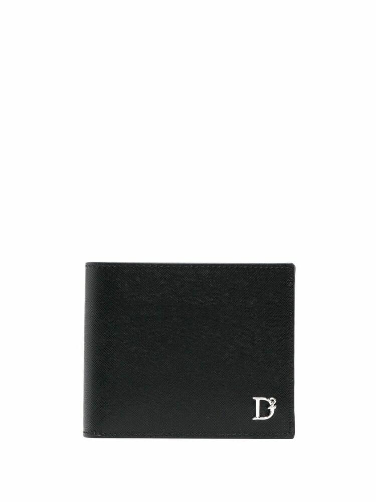 DSQUARED2 logo-plaque leather bi-fold wallet - Black Cover