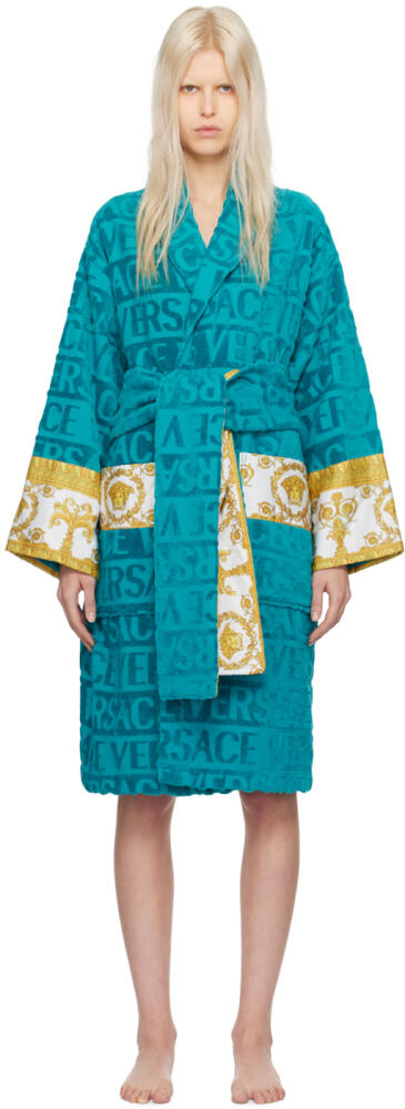 Versace Underwear Blue 'I Heart Baroque' Robe Cover