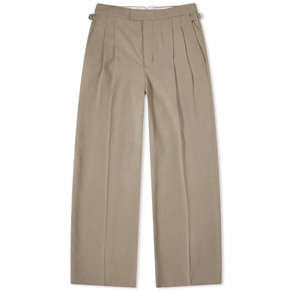 AMI Paris Women's Large Fit Wide Trousers in Light Taupe Cover