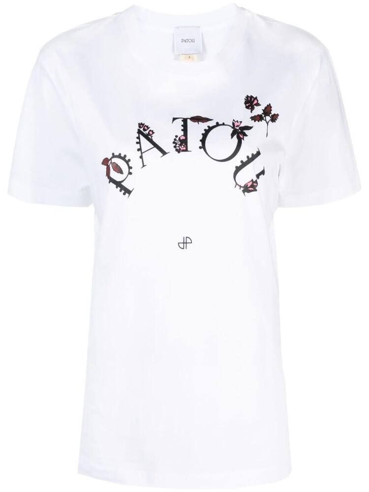 Patou floral logo-print T-shirt - White Cover