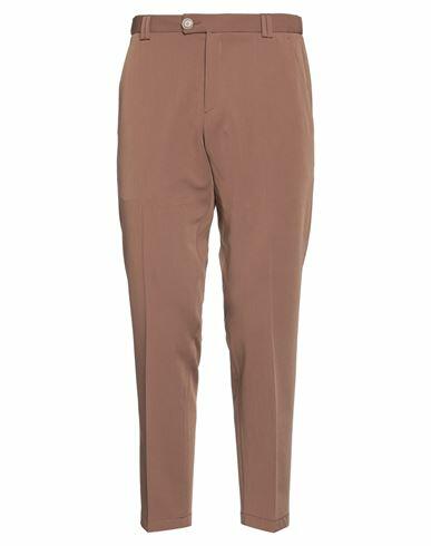 Alessandro Dell'acqua Man Pants Brown Polyester, Viscose, Elastane Cover